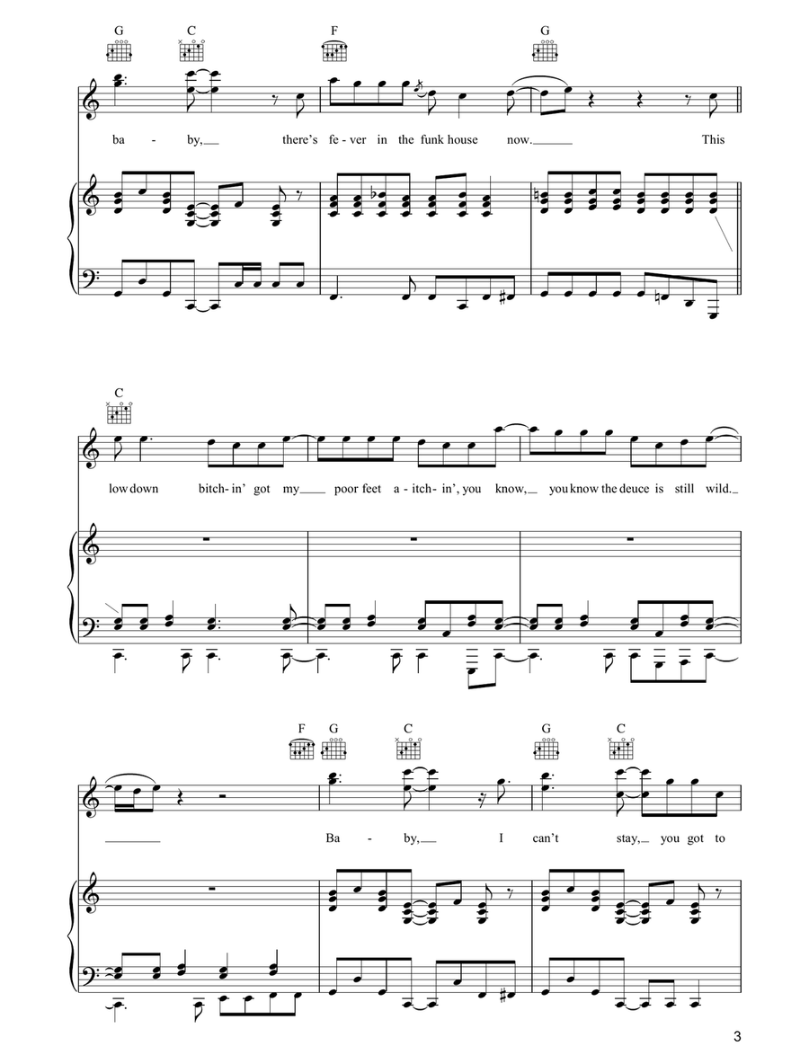 Tumbling Dice Piano, Vocal, Guitar scores gallery preview page 3