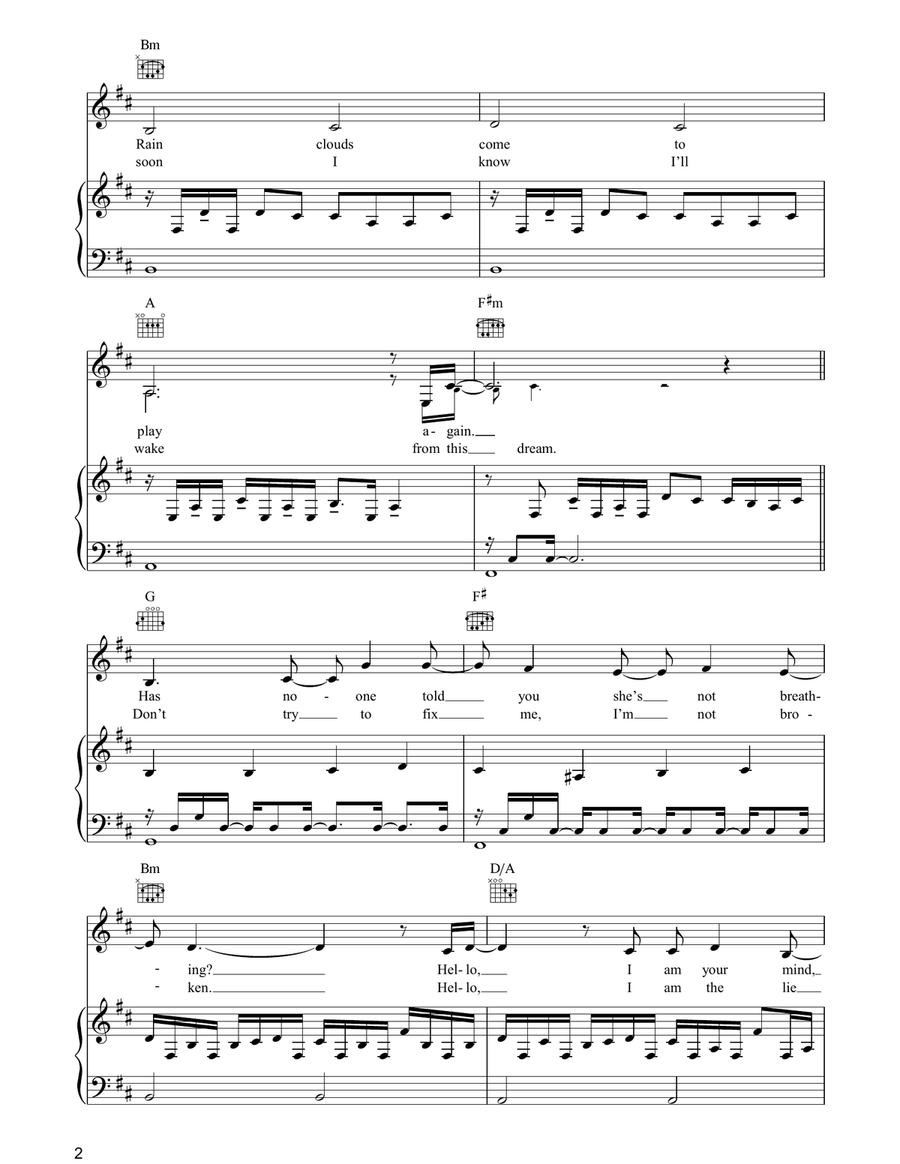 Hello Hello Piano, Vocal, Guitar scores gallery preview page 2