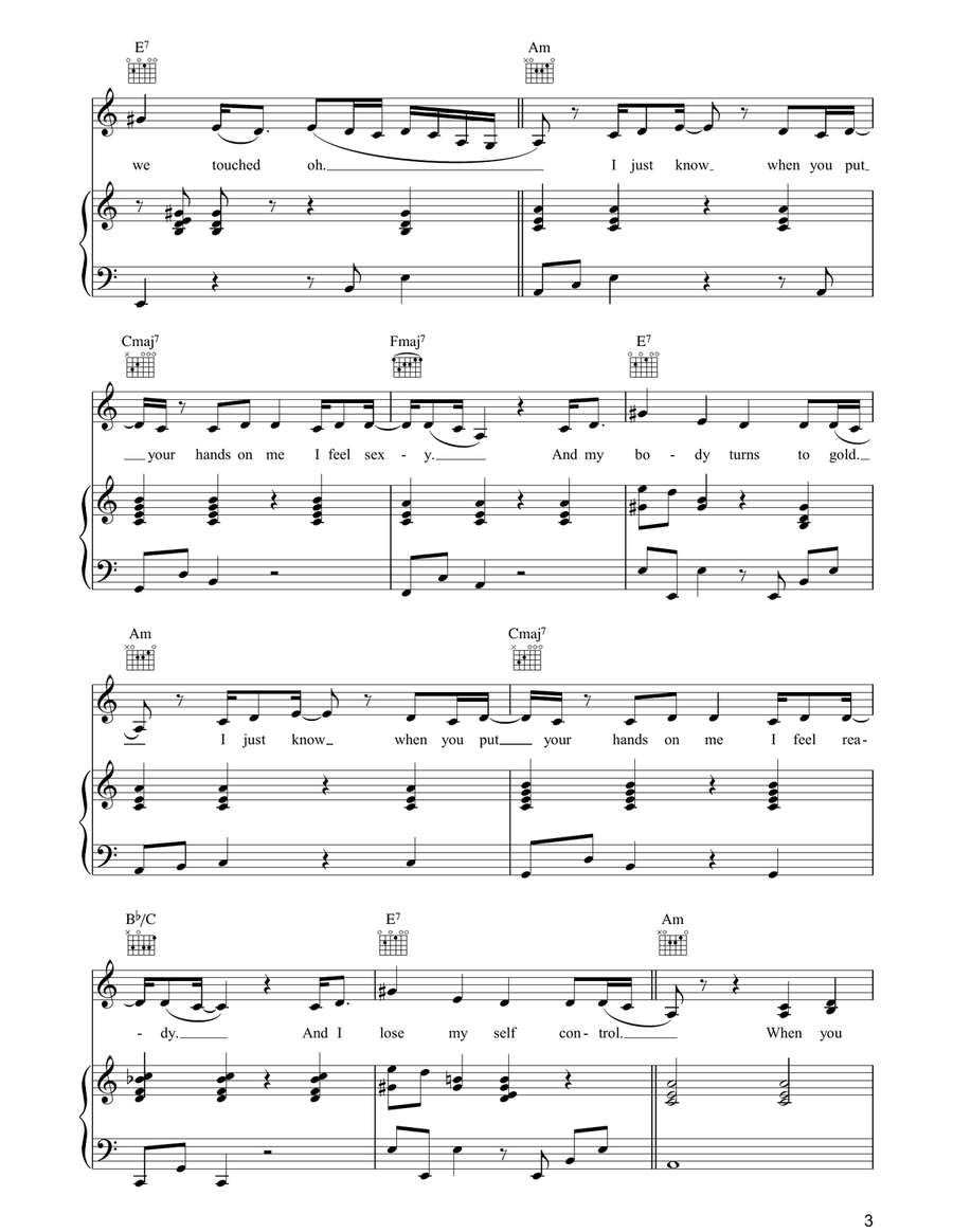 When You Put Your Hands On Me Piano, Vocal, Guitar scores gallery preview page 3