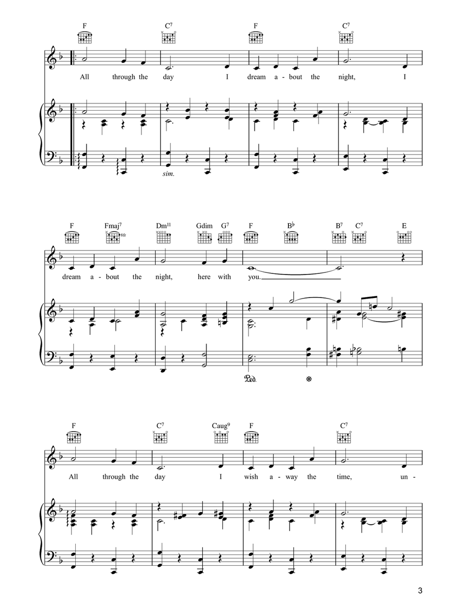 All Through The Day Piano, Vocal, Guitar scores gallery preview page 3