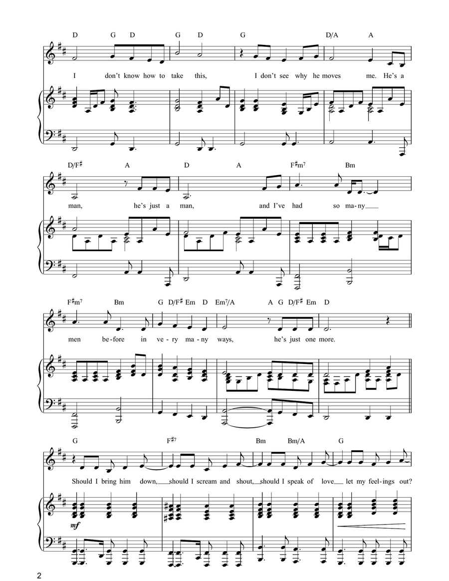 I Don't Know How To Love Him Piano, Vocal, Guitar scores gallery preview page 2