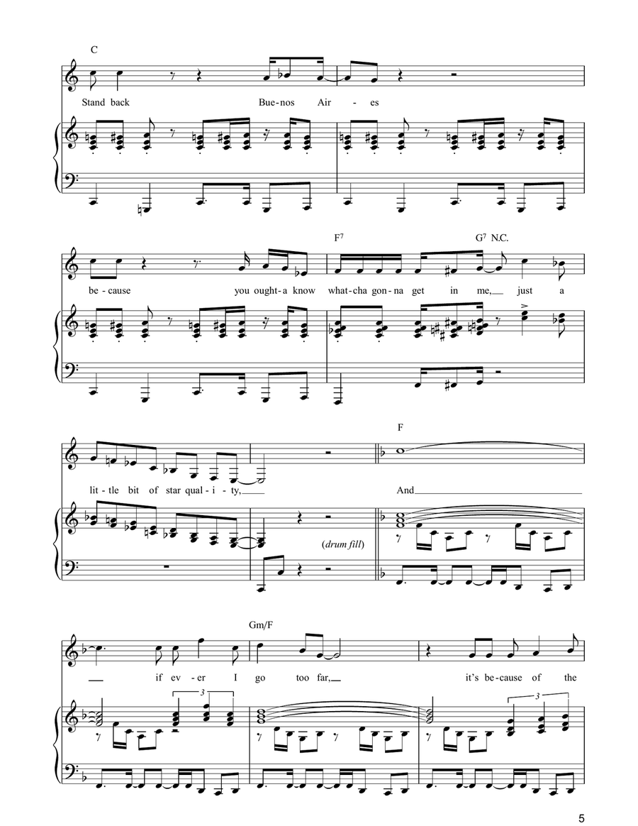 Buenos Aires Buenos Aires Piano, Vocal, Guitar scores gallery preview page 5