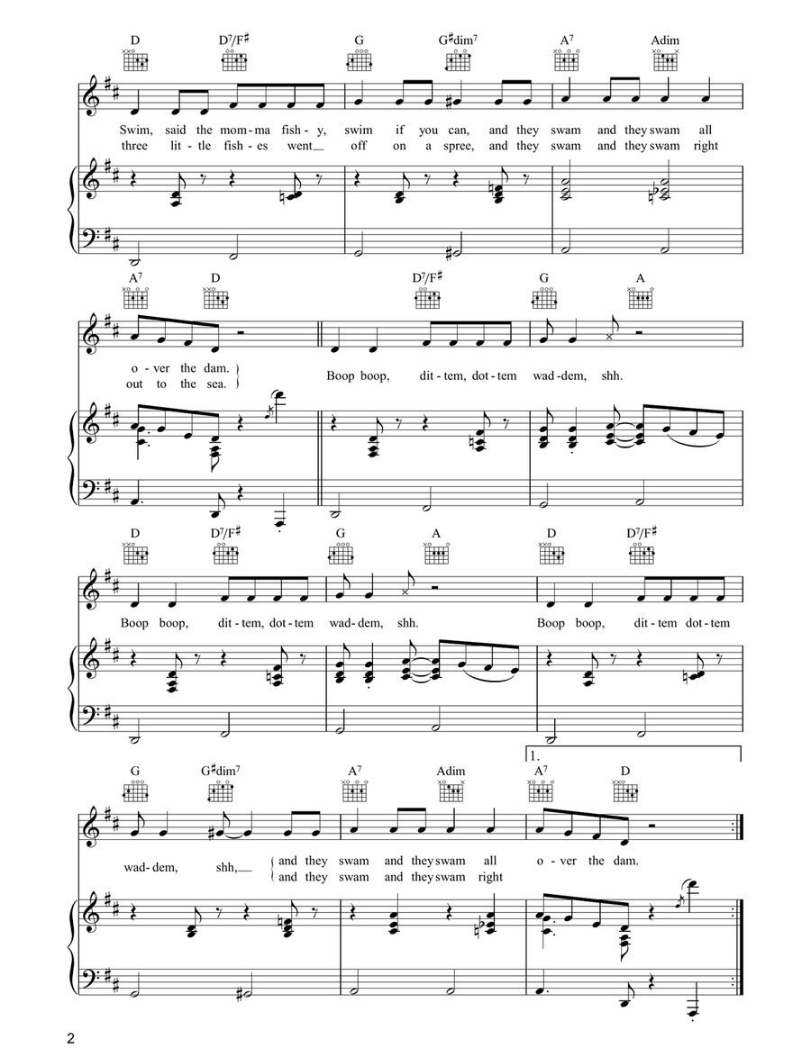 Three Little Fishes Guitar scores gallery preview page 2
