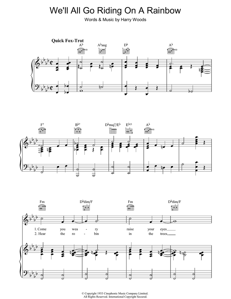 We'll All Go Riding On A Rainbow Acoustic Guitar scores gallery preview page 1