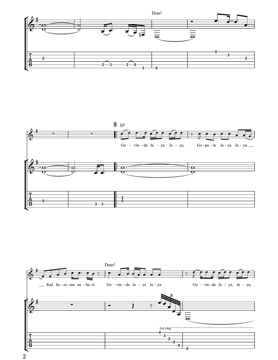 Govinda Govinda Acoustic Guitar scores gallery preview page 2