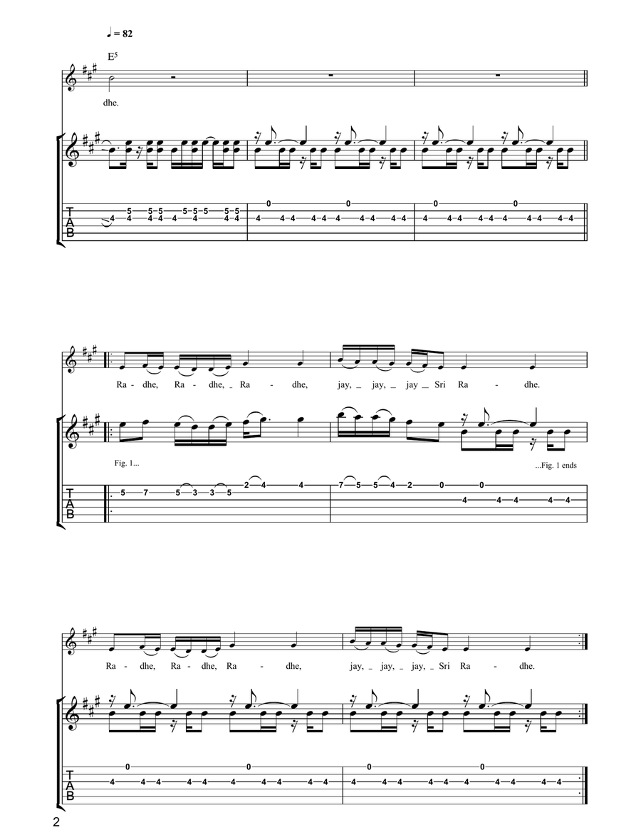 Radhe Radhe Radhe Radhe Acoustic Guitar scores gallery preview page 2
