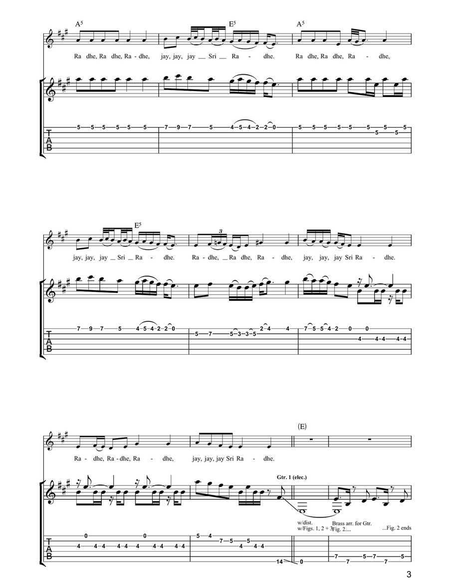 Radhe Radhe Radhe Radhe Acoustic Guitar scores gallery preview page 3