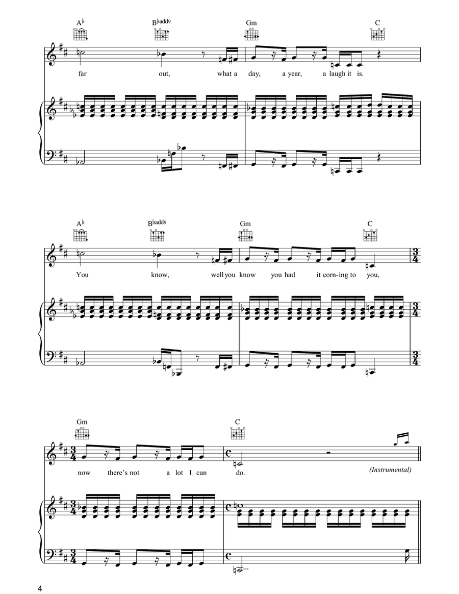 Dreamer Dreamer Piano, Vocal, Guitar scores gallery preview page 4