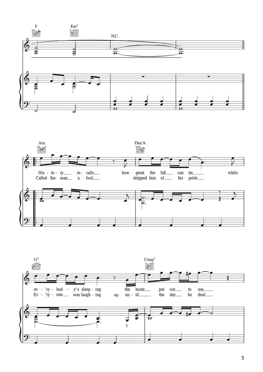 Fool's Overture Fool's Overture Piano, Vocal, Guitar scores gallery preview page 5