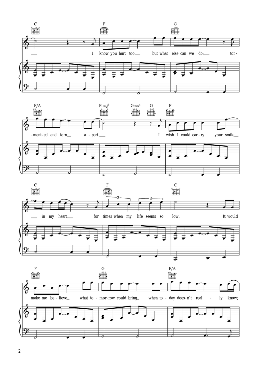 All Out Of Love All Out Of Love Piano, Vocal, Guitar scores gallery preview page 2
