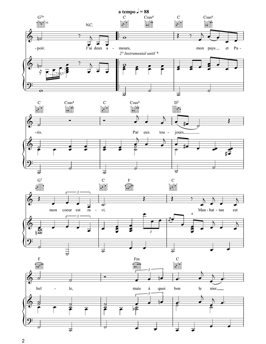 J'ai Deux Amours Guitar scores gallery preview page 2