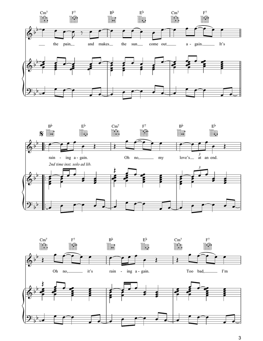 It's Raining Again It's Raining Again Piano, Vocal, Guitar scores gallery preview page 3