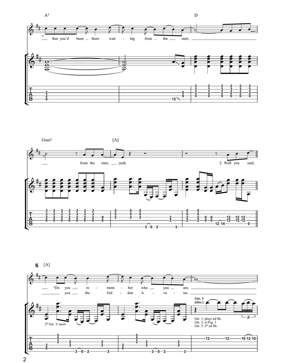 Golden Avatar Golden Avatar Acoustic Guitar scores gallery preview page 2