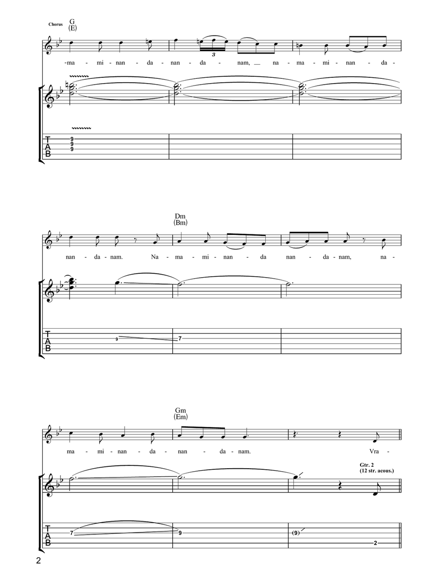 Namami Nanda Nandana Namami Nanda Nandana Acoustic Guitar scores gallery preview page 2