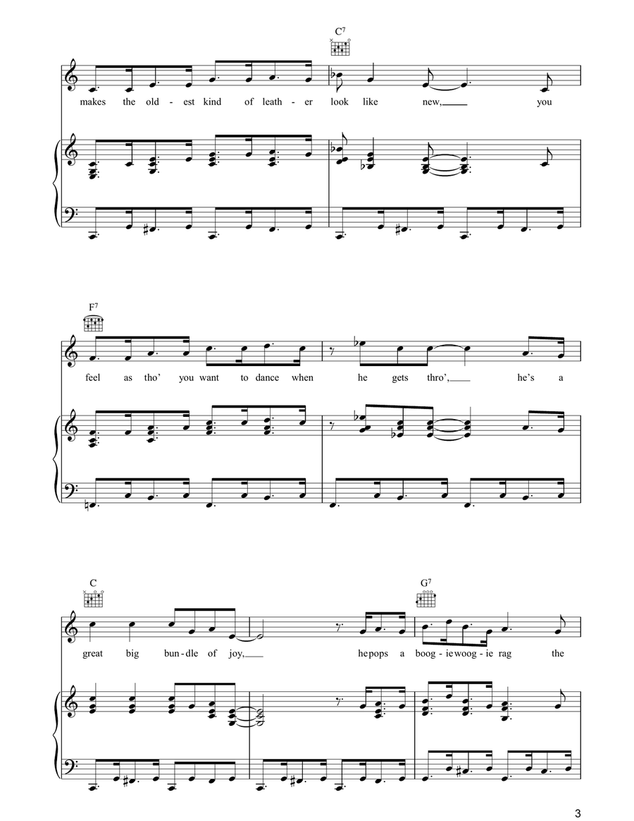 Chattanoogie Shoe Shine Boy Piano, Vocal, Guitar scores gallery preview page 3