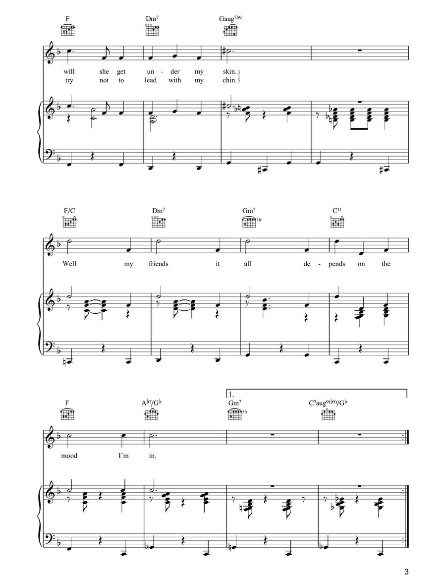 The Mood I'm In The Mood I'm In Piano, Vocal, Guitar scores gallery preview page 3