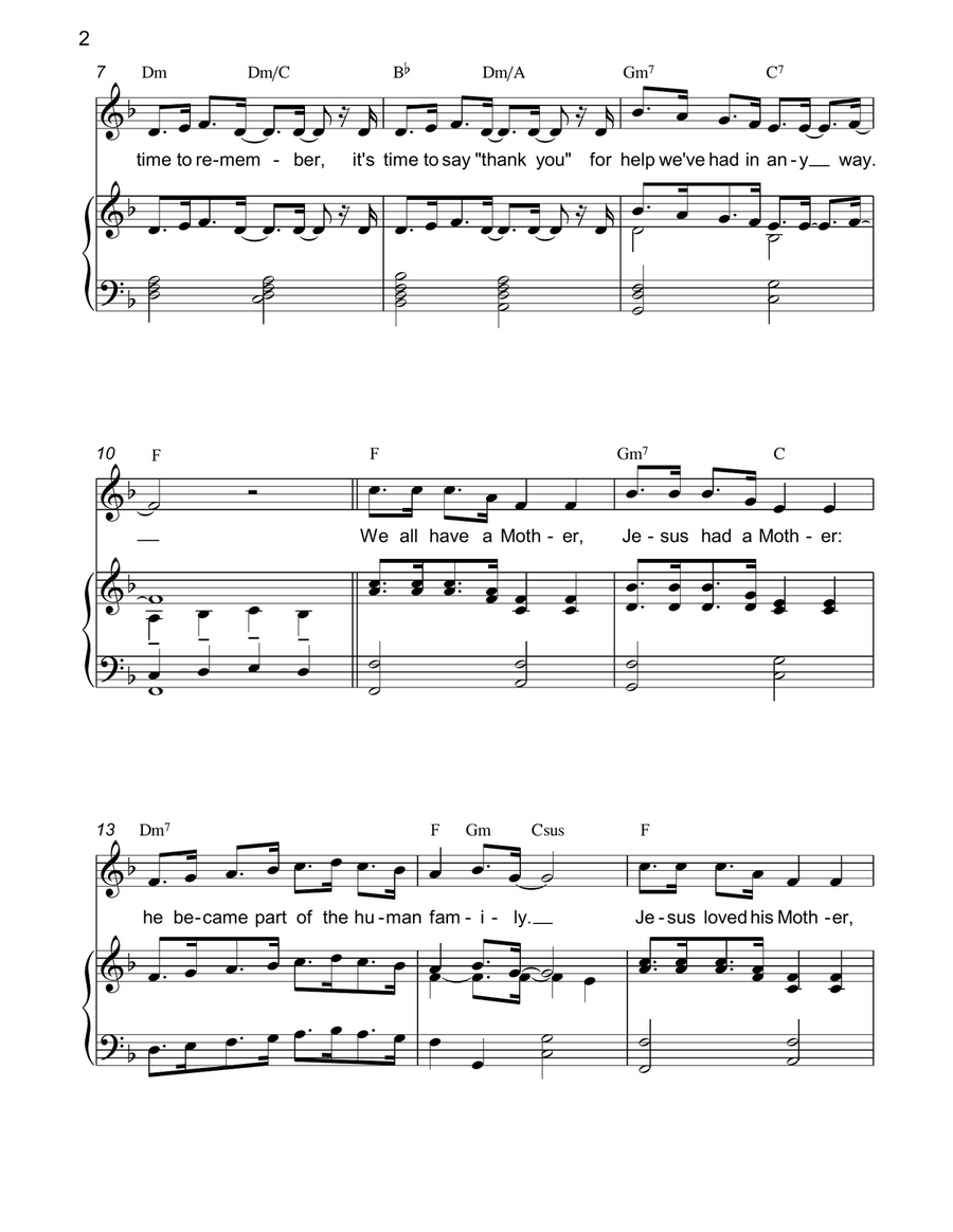 Mothering Sunday Song Mothering Sunday Song Guitar scores gallery preview page 2