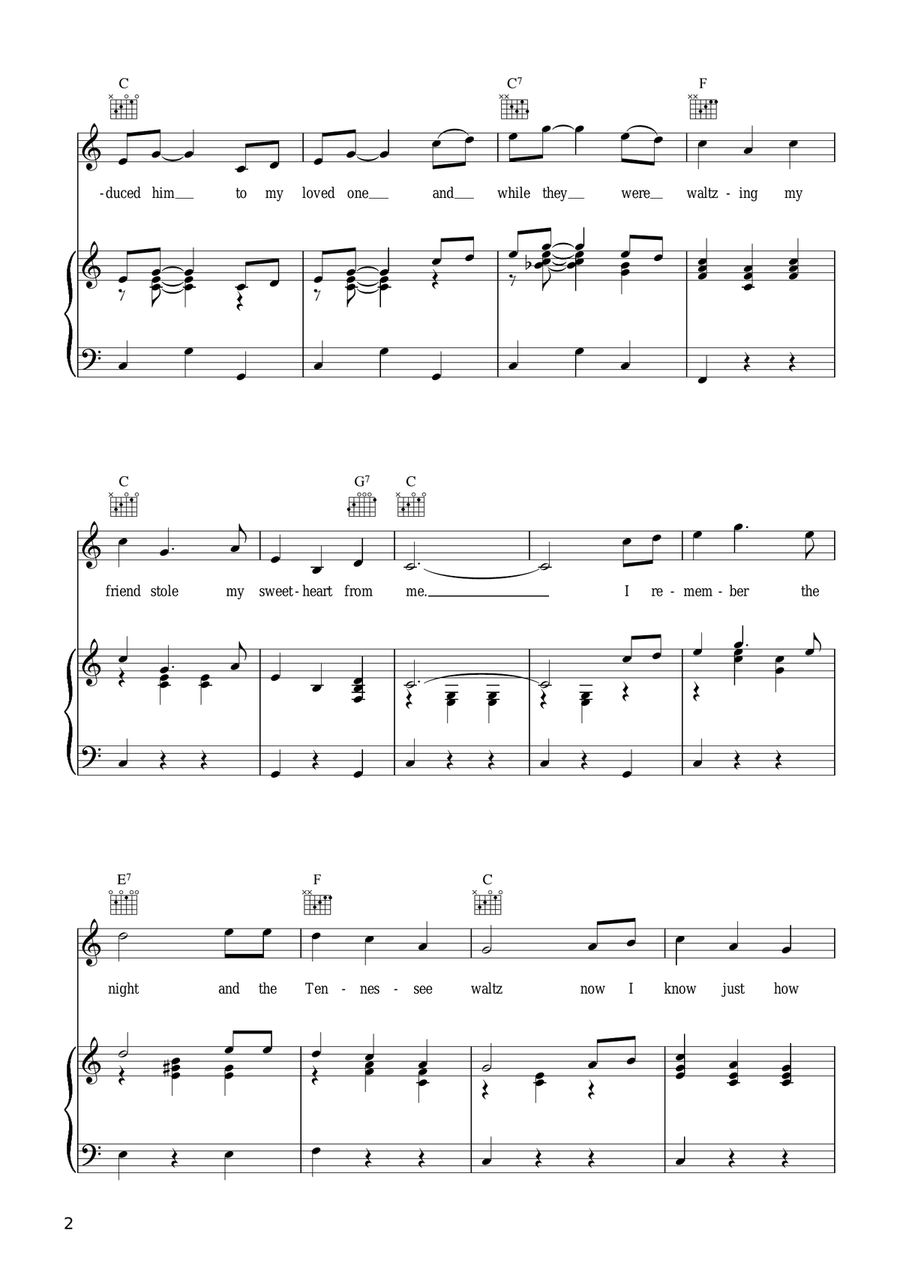Tennessee Waltz Tennessee Waltz Acoustic Guitar scores gallery preview page 2