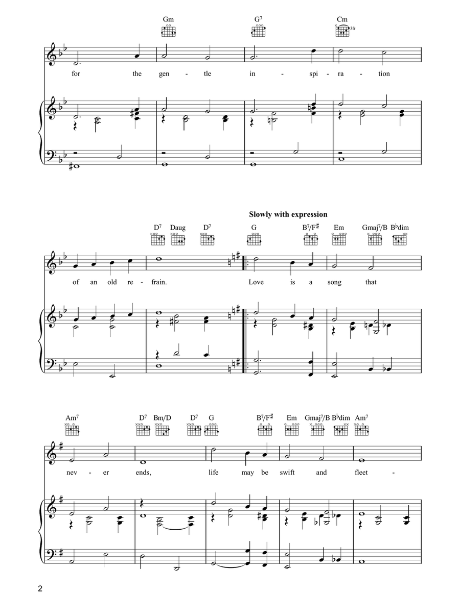 Love Is A Song (from Walt Disney's Bambi) Piano, Vocal, Guitar scores gallery preview page 2