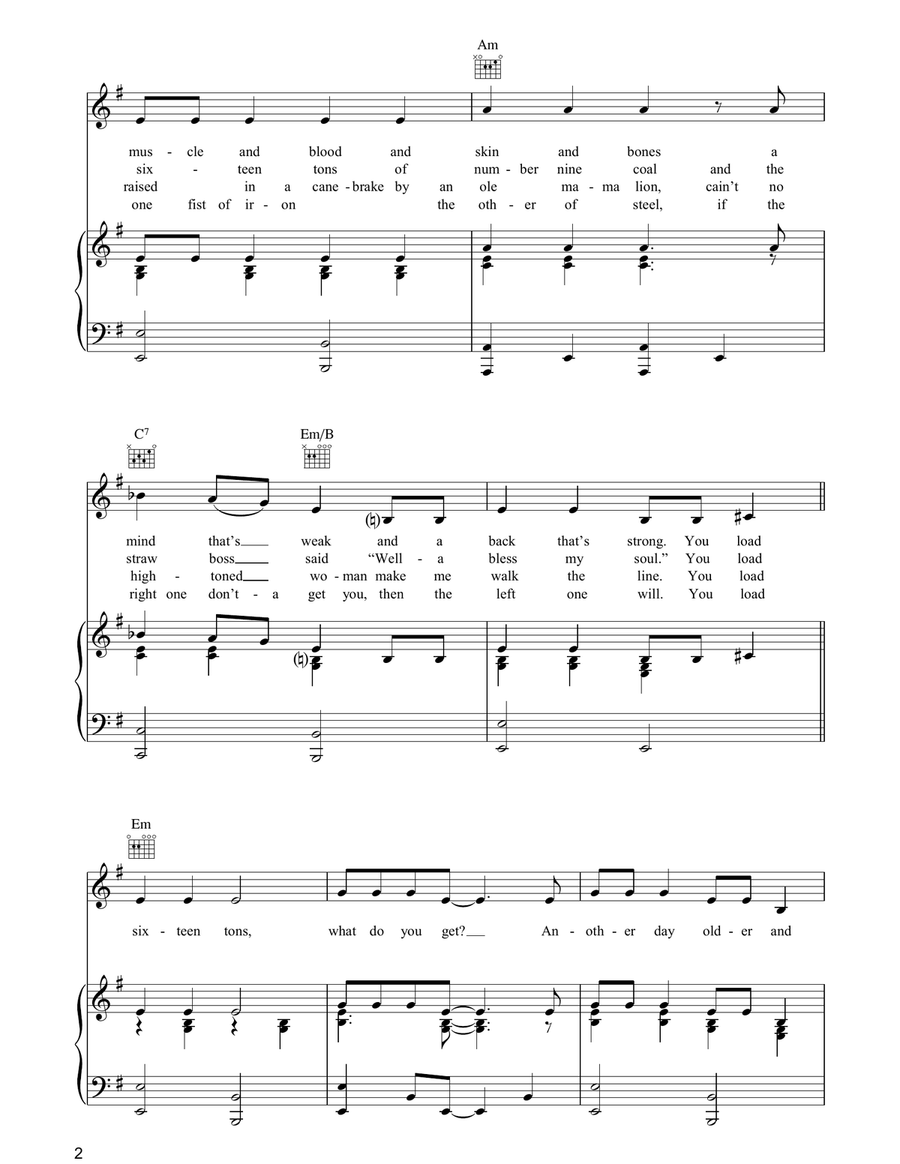 Sixteen Tons Sixteen Tons Acoustic Guitar scores gallery preview page 2