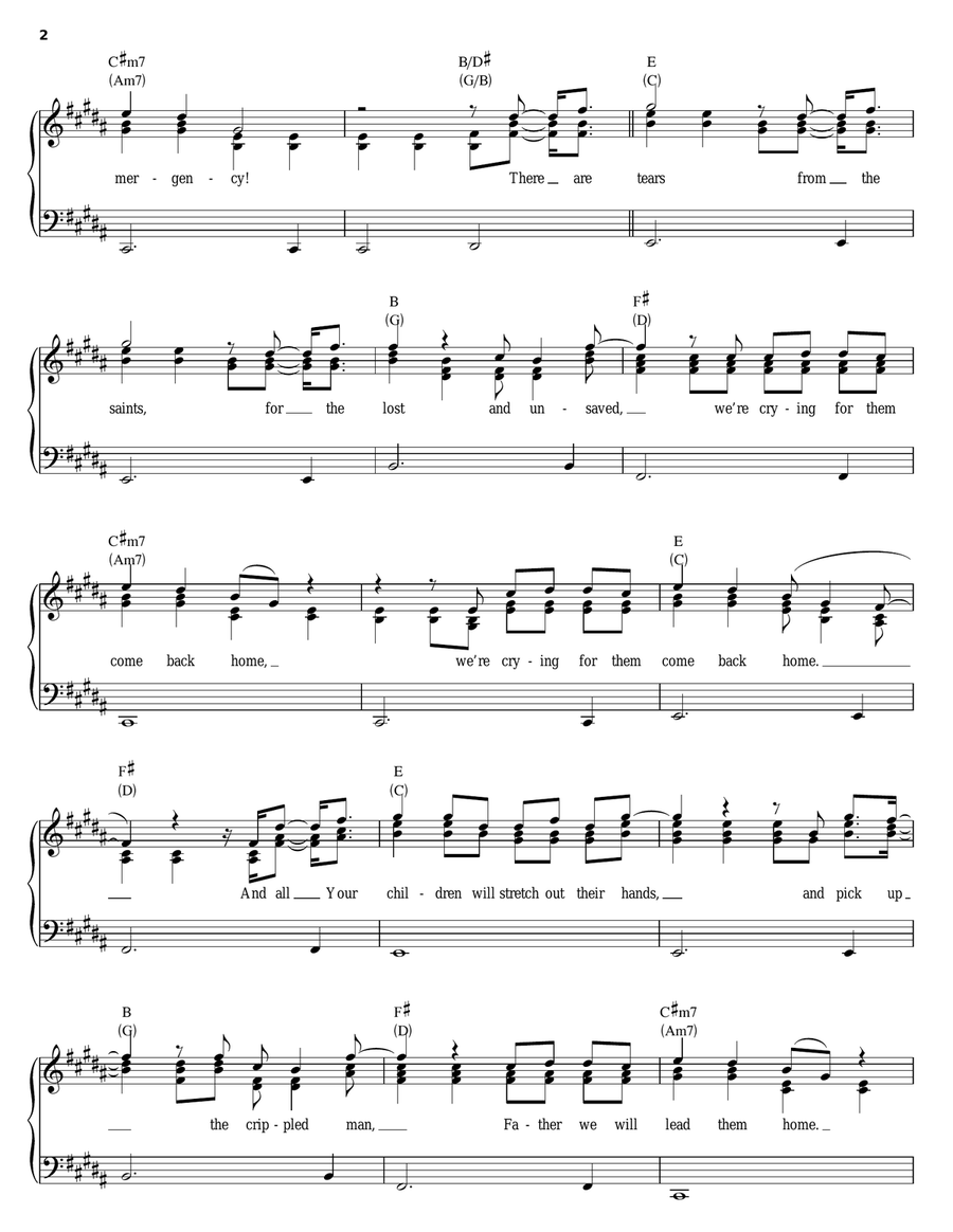 Tears Of The Saints Tears Of The Saints Piano, Vocal, Guitar scores gallery preview page 2