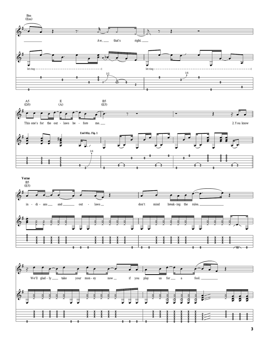 Outlaws Outlaws Acoustic Guitar scores gallery preview page 3