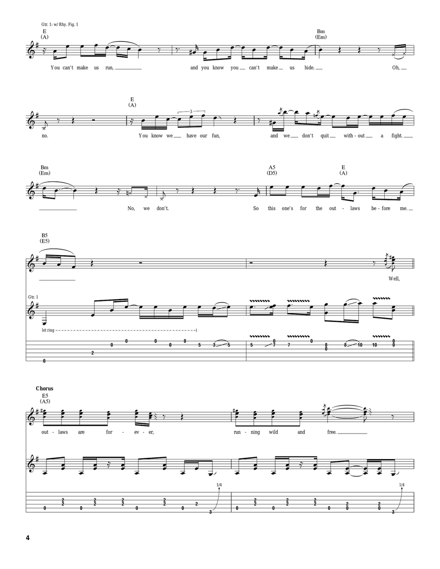 Outlaws Outlaws Acoustic Guitar scores gallery preview page 4