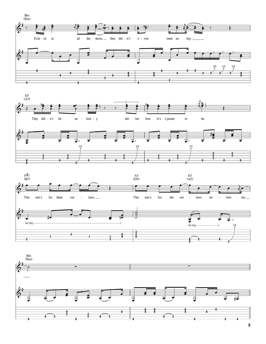Outlaws Outlaws Acoustic Guitar scores gallery preview page 5