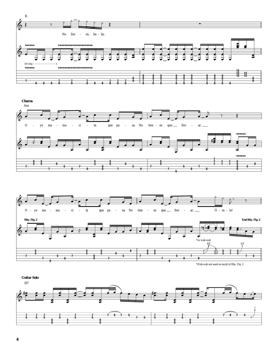 Oye Mamacita Oye Mamacita Acoustic Guitar scores gallery preview page 4