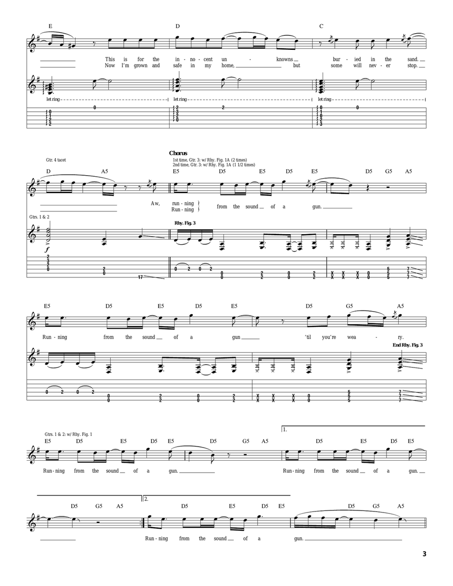 Sound Of A Gun Sound Of A Gun Acoustic Guitar scores gallery preview page 3