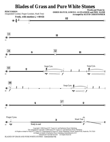 Blades Of Grass And Pure White Stones - Percussion