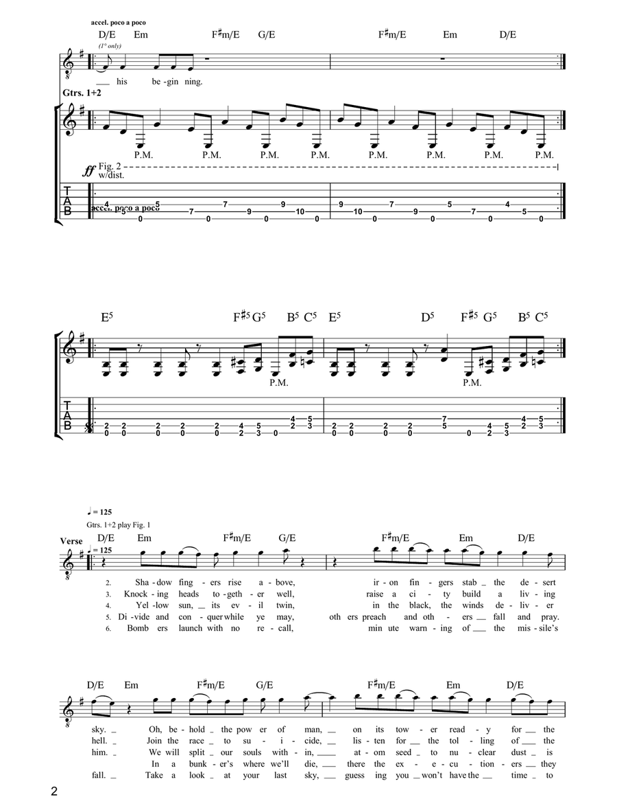 Brighter Than A Thousand Suns Electric Guitar scores gallery preview page 2