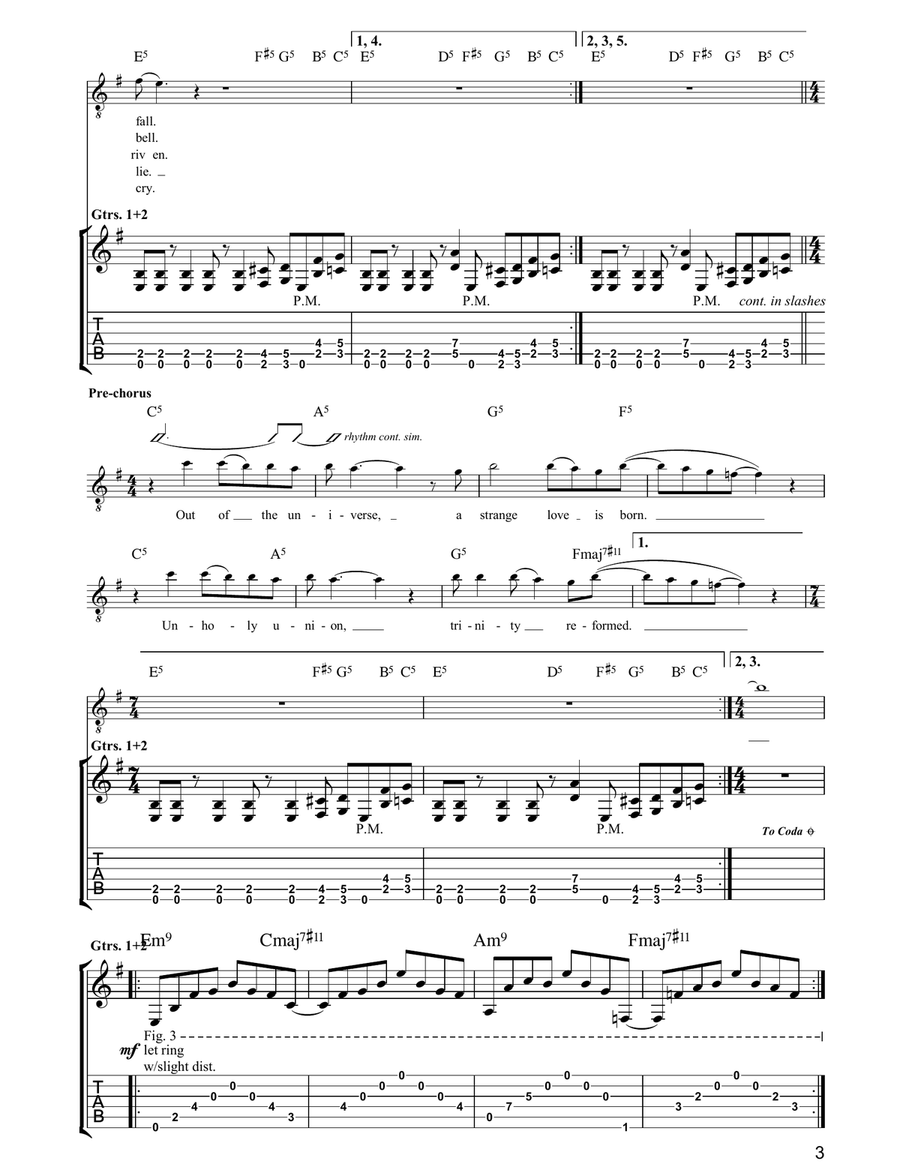 Brighter Than A Thousand Suns Electric Guitar scores gallery preview page 3