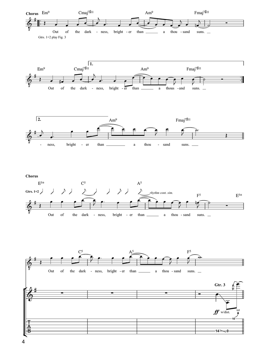 Brighter Than A Thousand Suns Electric Guitar scores gallery preview page 4