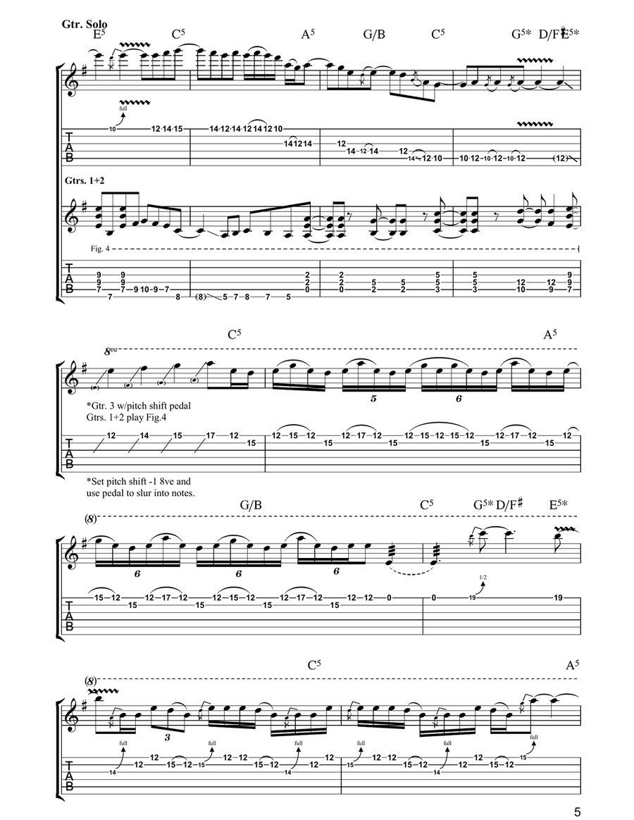 Brighter Than A Thousand Suns Electric Guitar scores gallery preview page 5