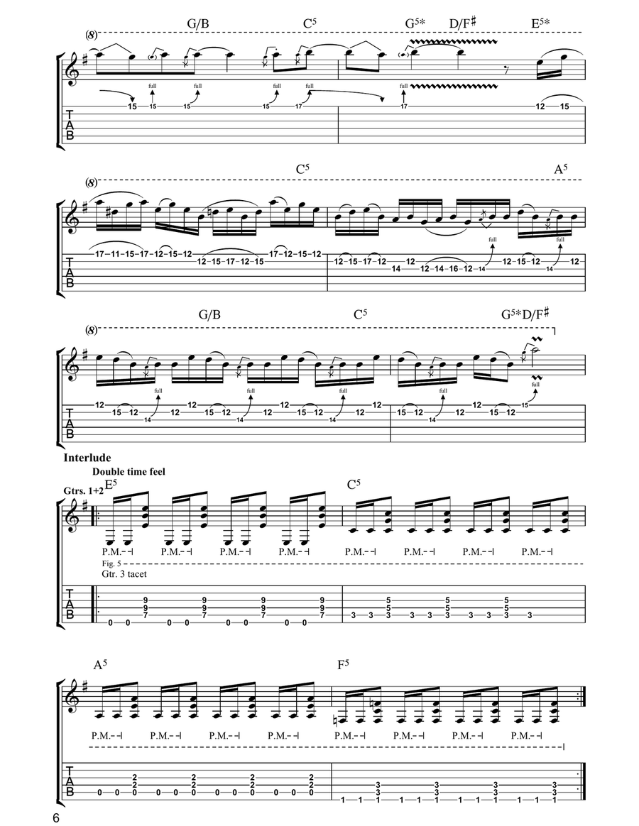 Brighter Than A Thousand Suns Electric Guitar scores gallery preview page 6