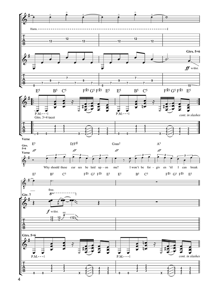 The Reincarnation Of Benjamin Breeg Electric Guitar scores gallery preview page 4