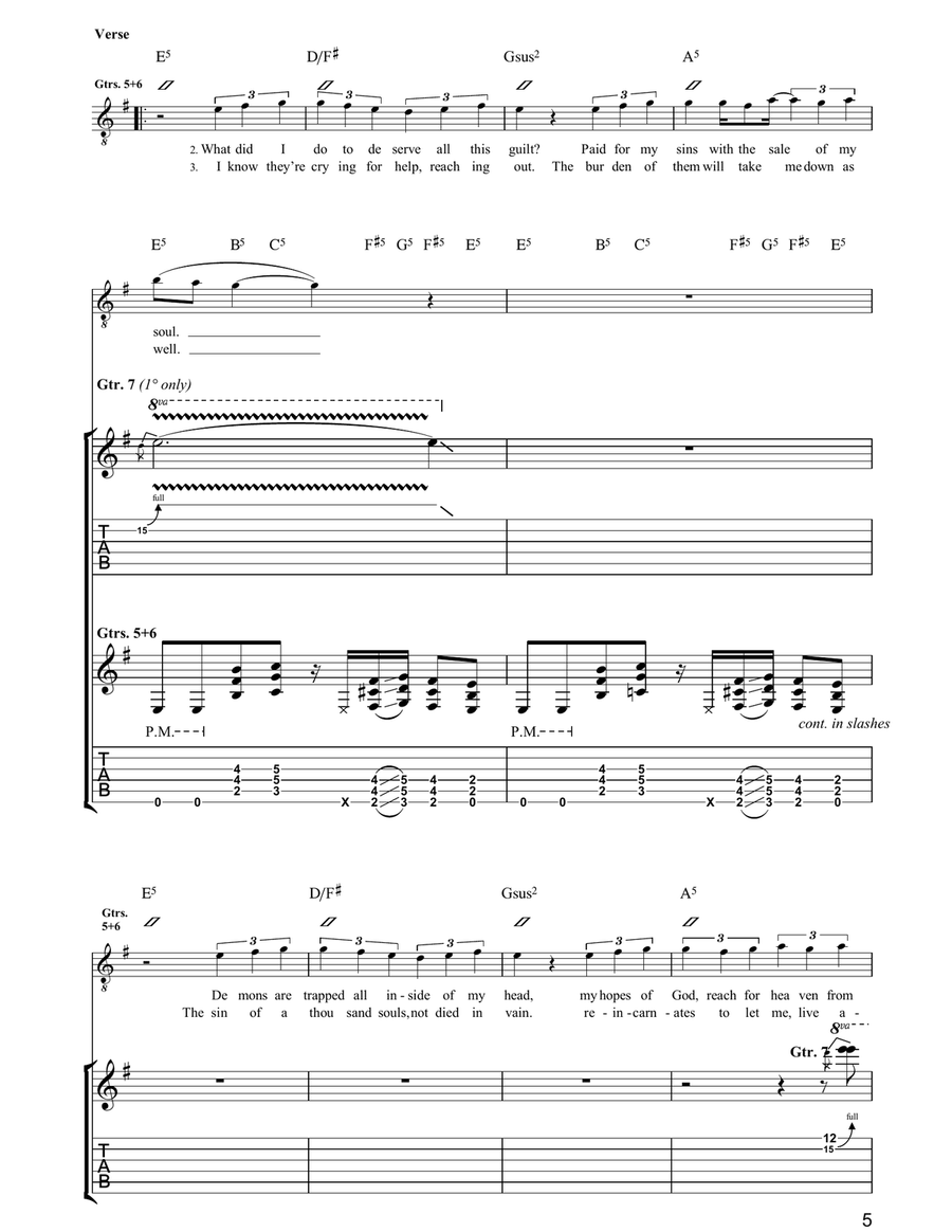 The Reincarnation Of Benjamin Breeg Electric Guitar scores gallery preview page 5
