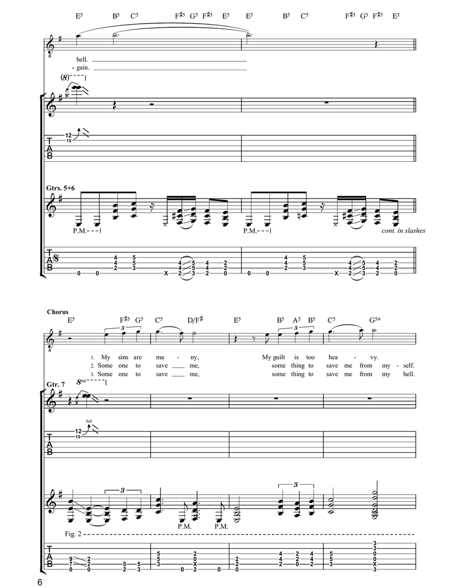 The Reincarnation Of Benjamin Breeg Electric Guitar scores gallery preview page 6