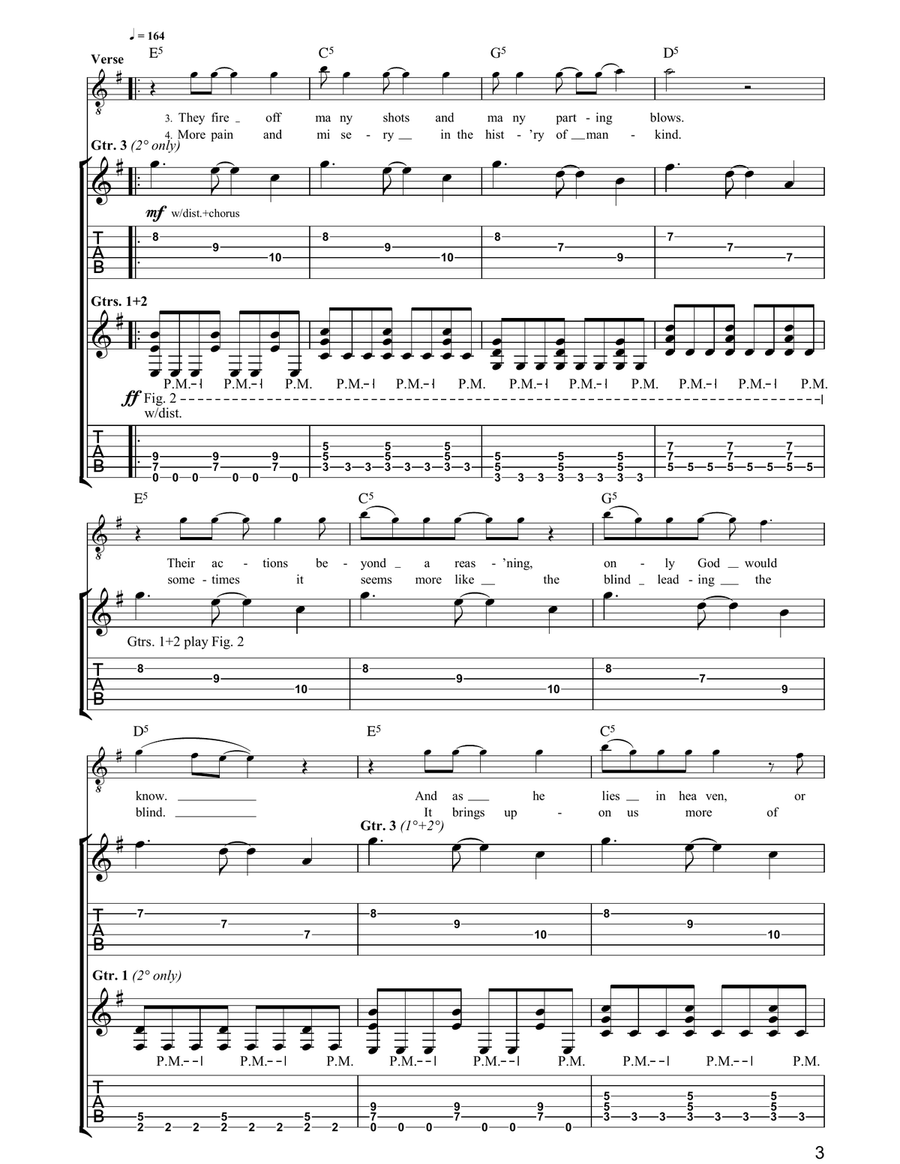 For The Greater Good Of God Electric Guitar scores gallery preview page 3