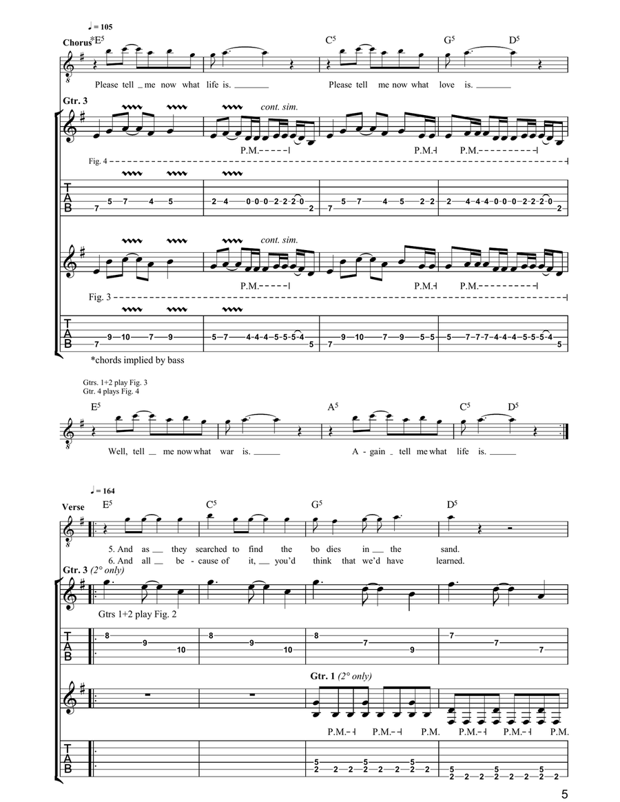 For The Greater Good Of God Electric Guitar scores gallery preview page 5