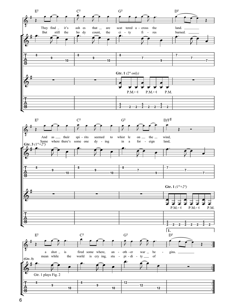 For The Greater Good Of God Electric Guitar scores gallery preview page 6