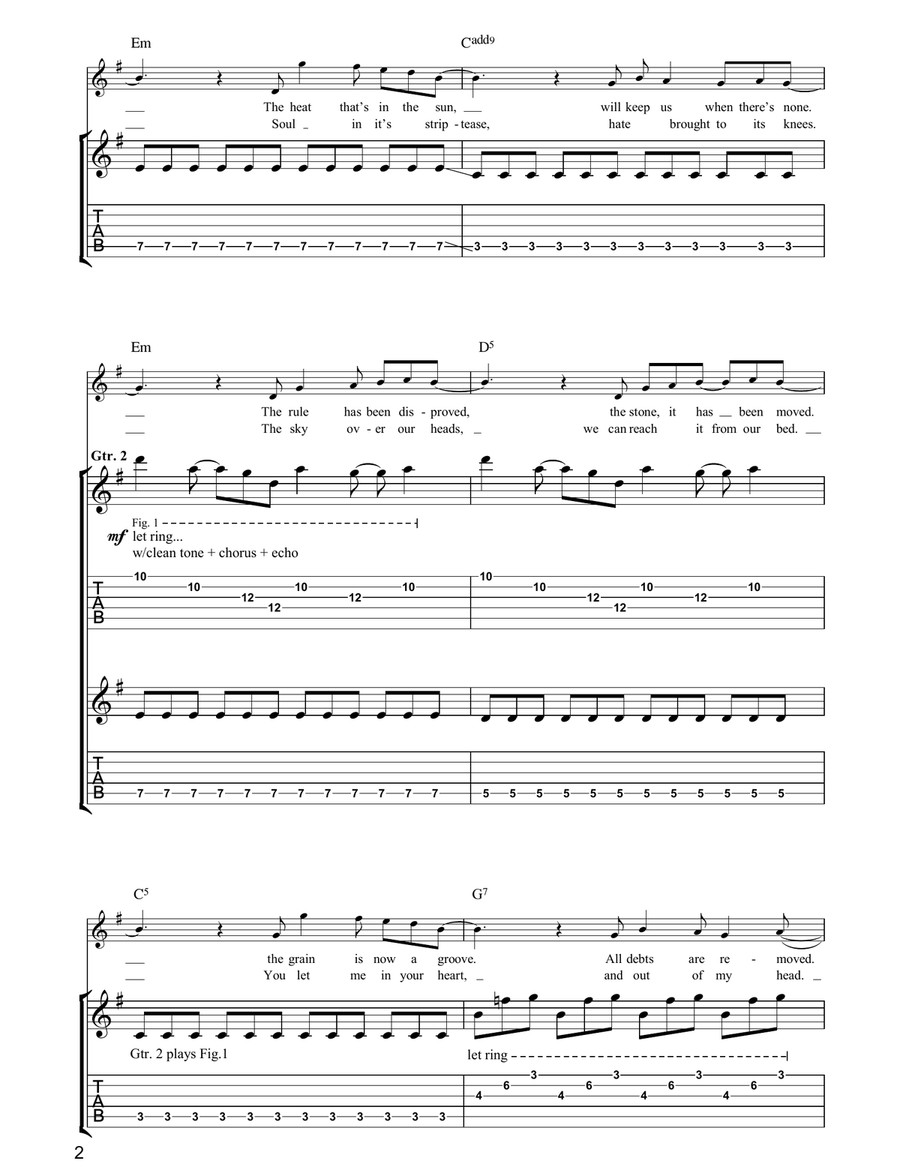 Window In The Skies Guitar Tablature scores gallery preview page 2