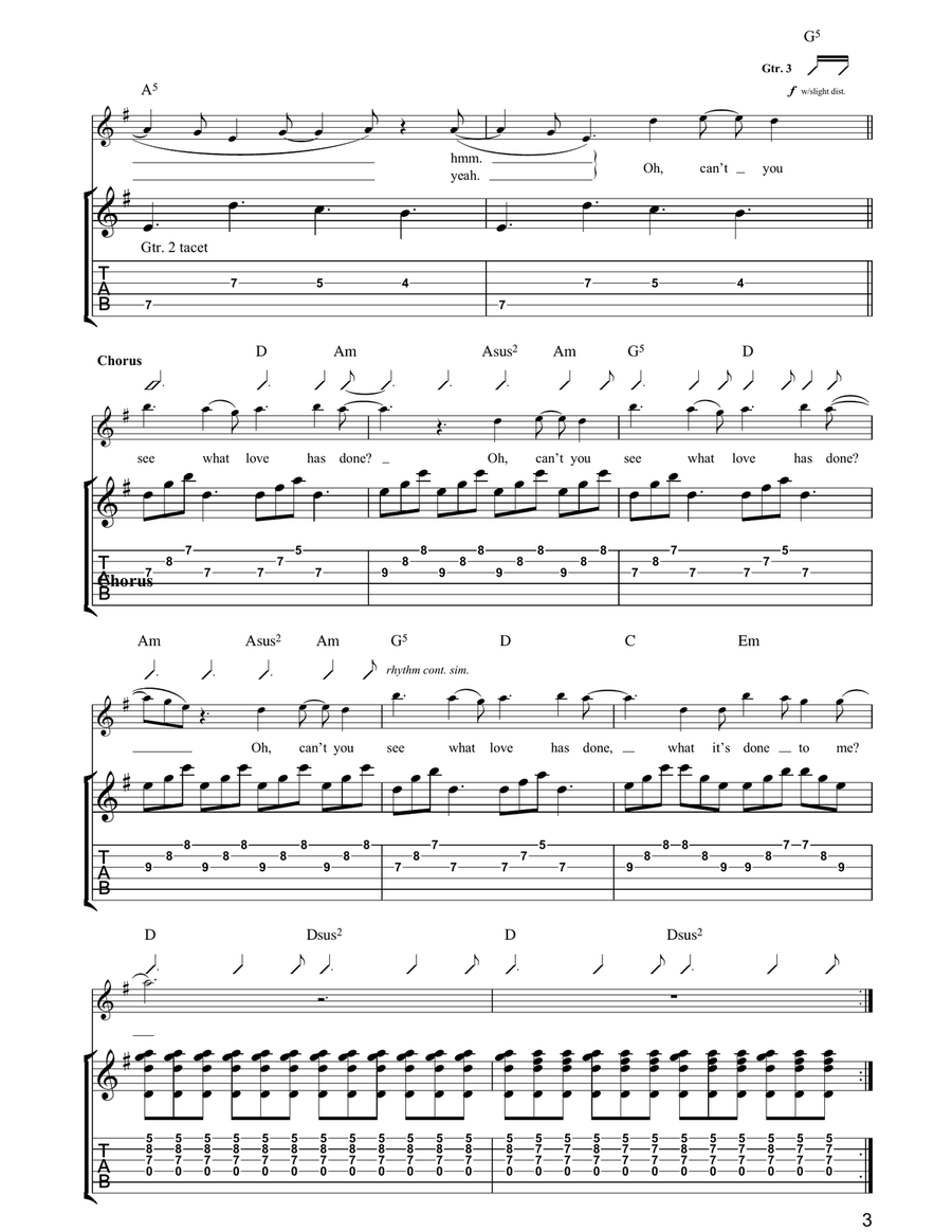 Window In The Skies Guitar Tablature scores gallery preview page 3