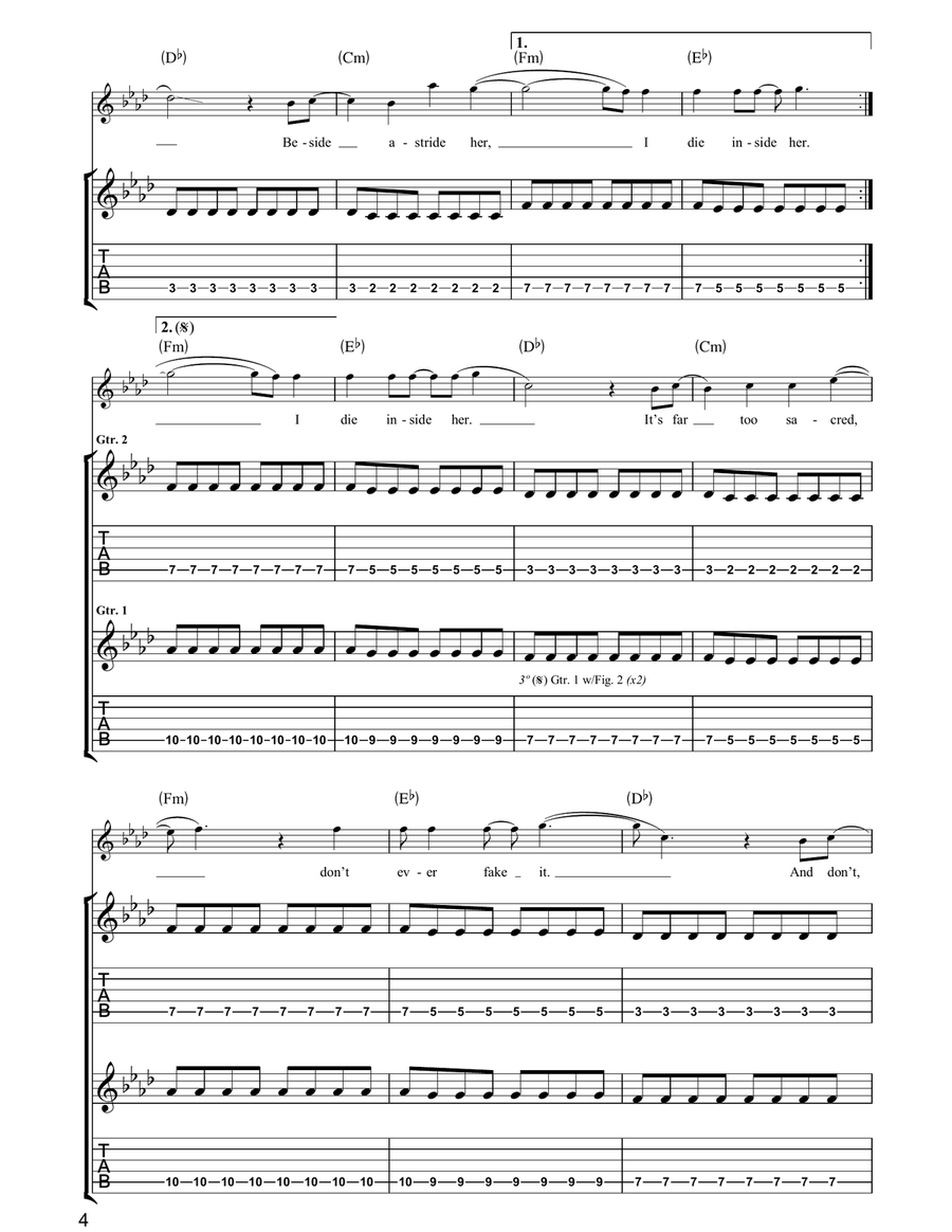 Space Monkey Space Monkey Guitar Tablature scores gallery preview page 4
