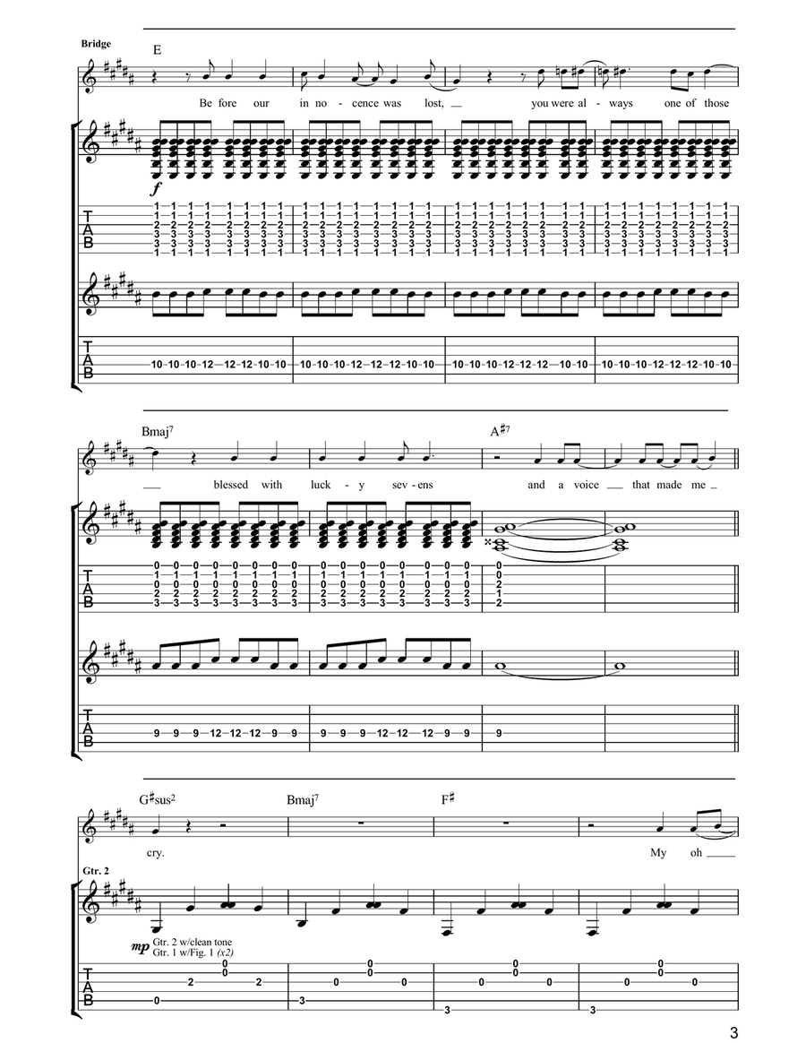 Song To Say Goodbye Song To Say Goodbye Guitar Tablature scores gallery preview page 3