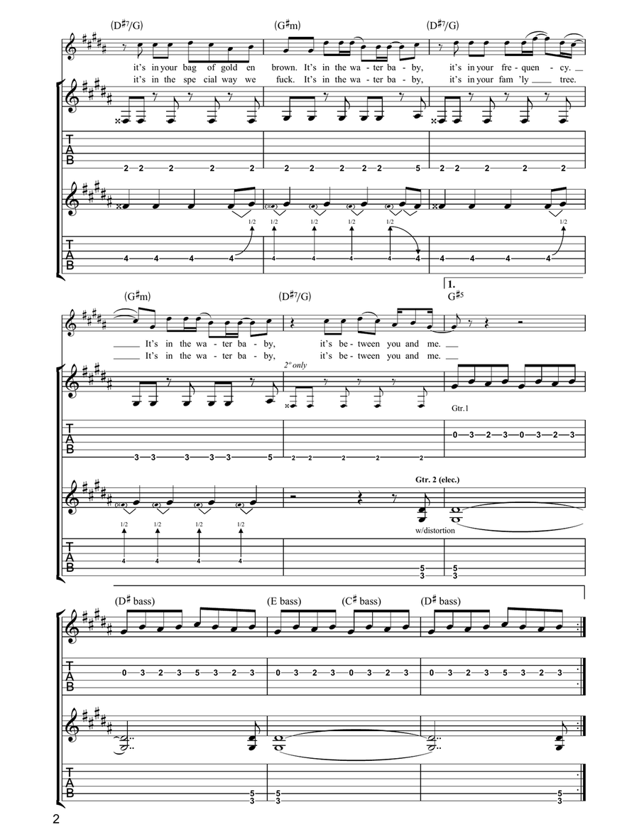 Post Blue Post Blue Guitar Tablature scores gallery preview page 2