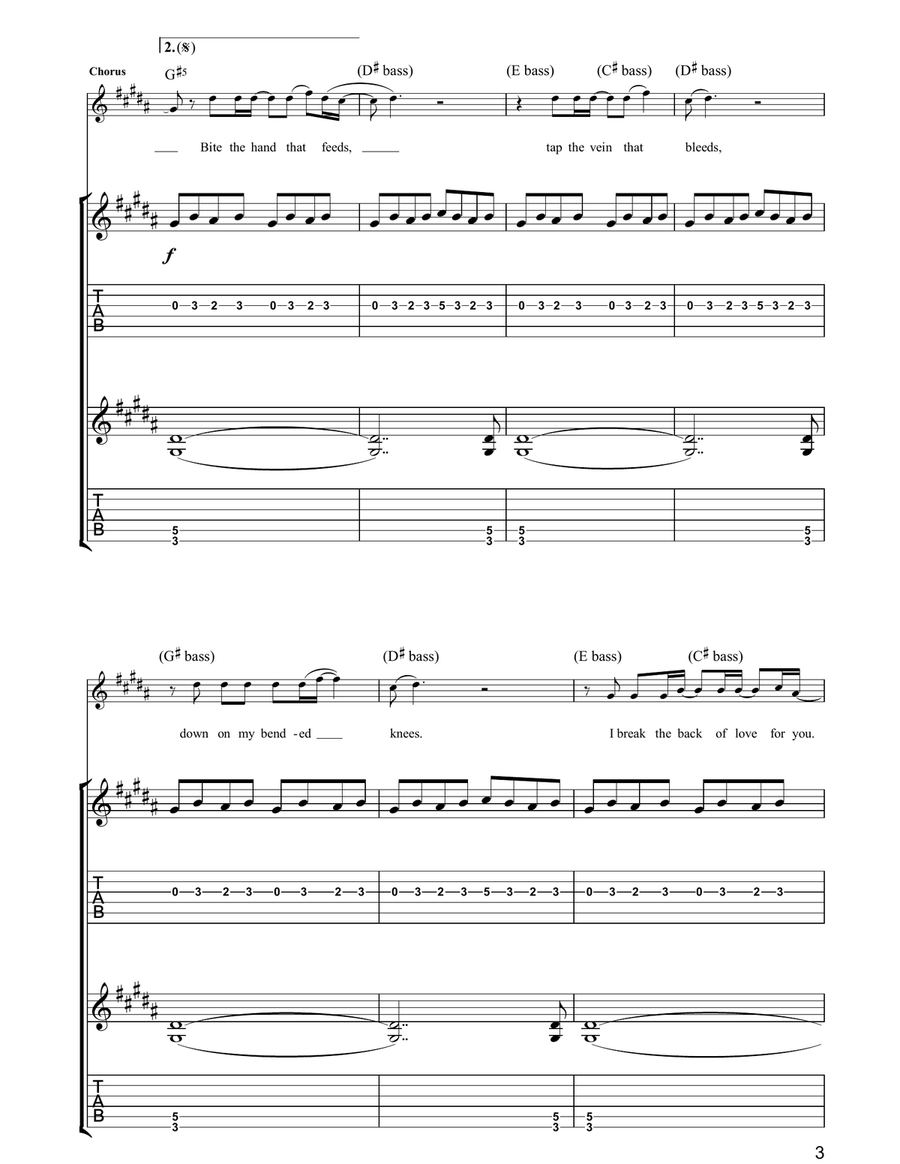 Post Blue Post Blue Guitar Tablature scores gallery preview page 3