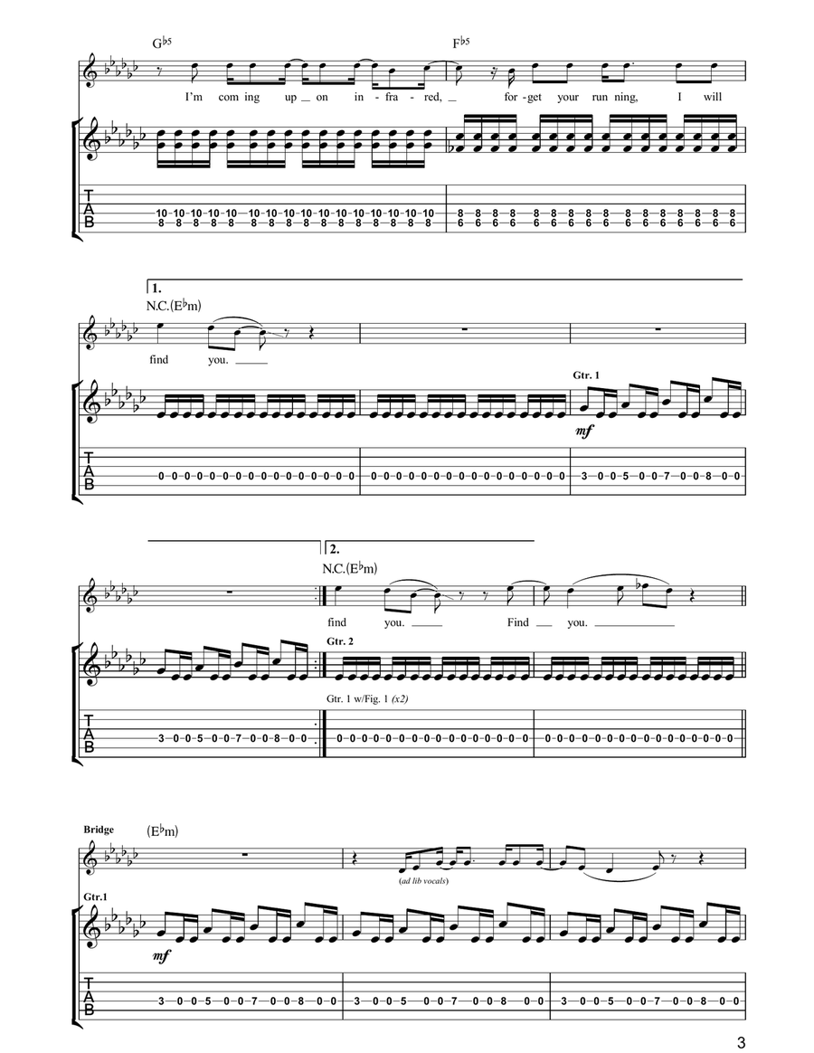 Infra-Red Infra-Red Guitar Tablature scores gallery preview page 3