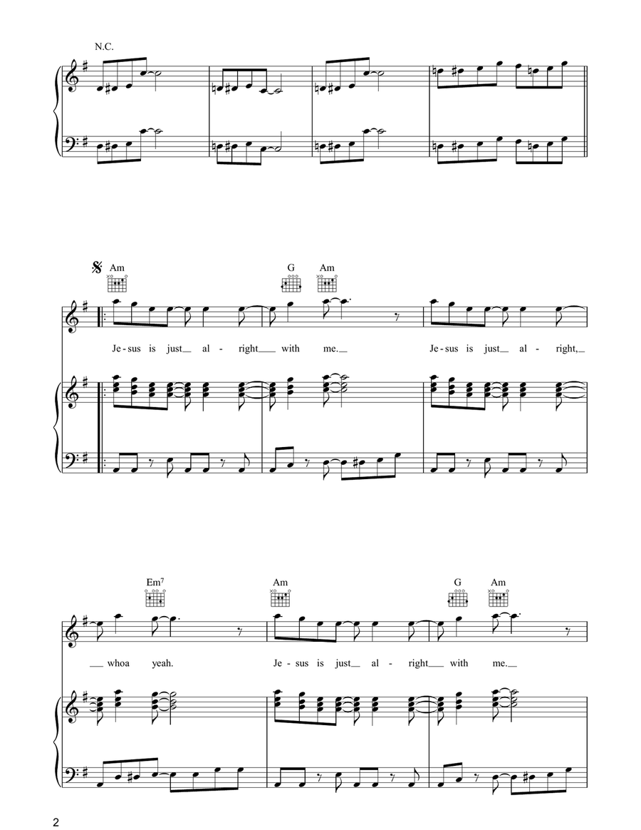 Jesus Is Just Alright Jesus Is Just Alright Piano, Vocal, Guitar scores gallery preview page 2